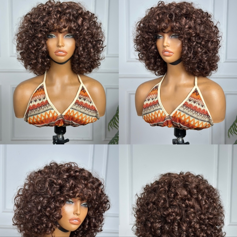 Curly Brown Wig for Women